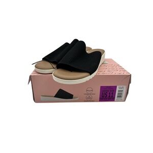 Kensie Shoes Womens Size 11 Black Slide Sandals‎ Ellie Knit Padded Comfort New